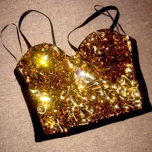 Bedazzled cropped corset/bustier size small